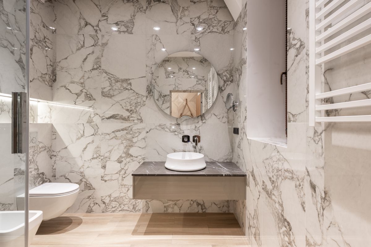 Marble master bath